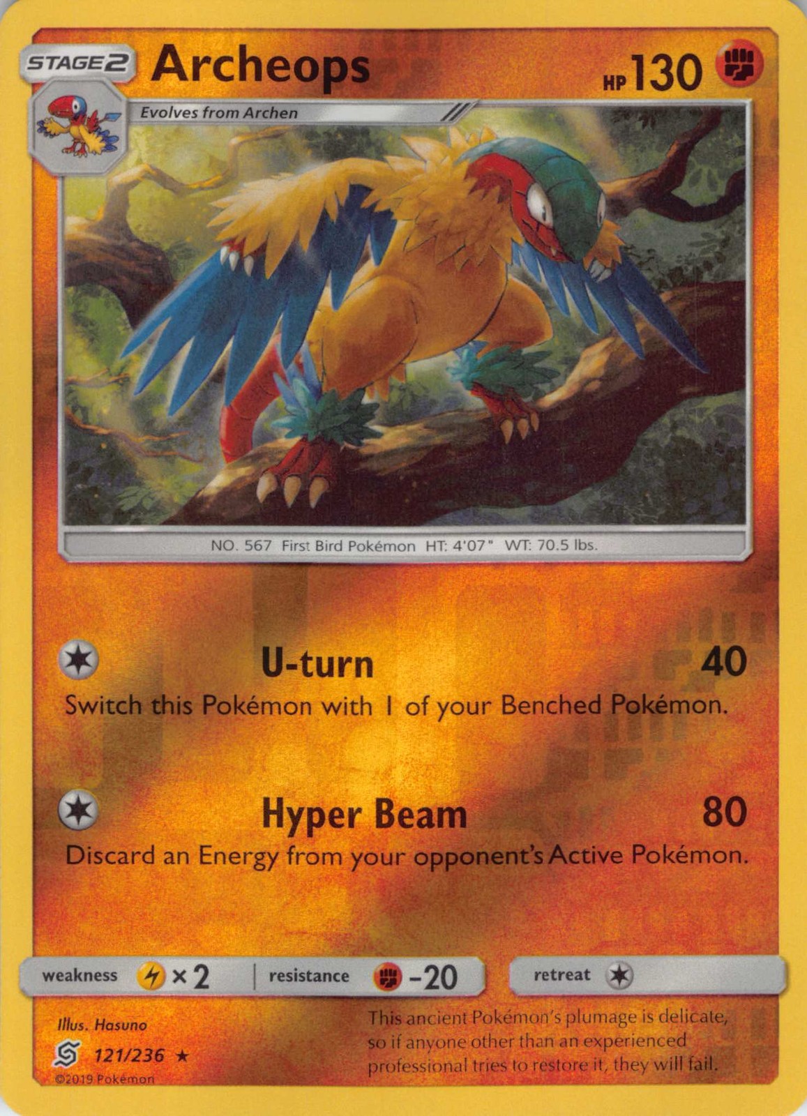 Archeops #121/236 Pokemon SM - Unified Minds Reverse Holo