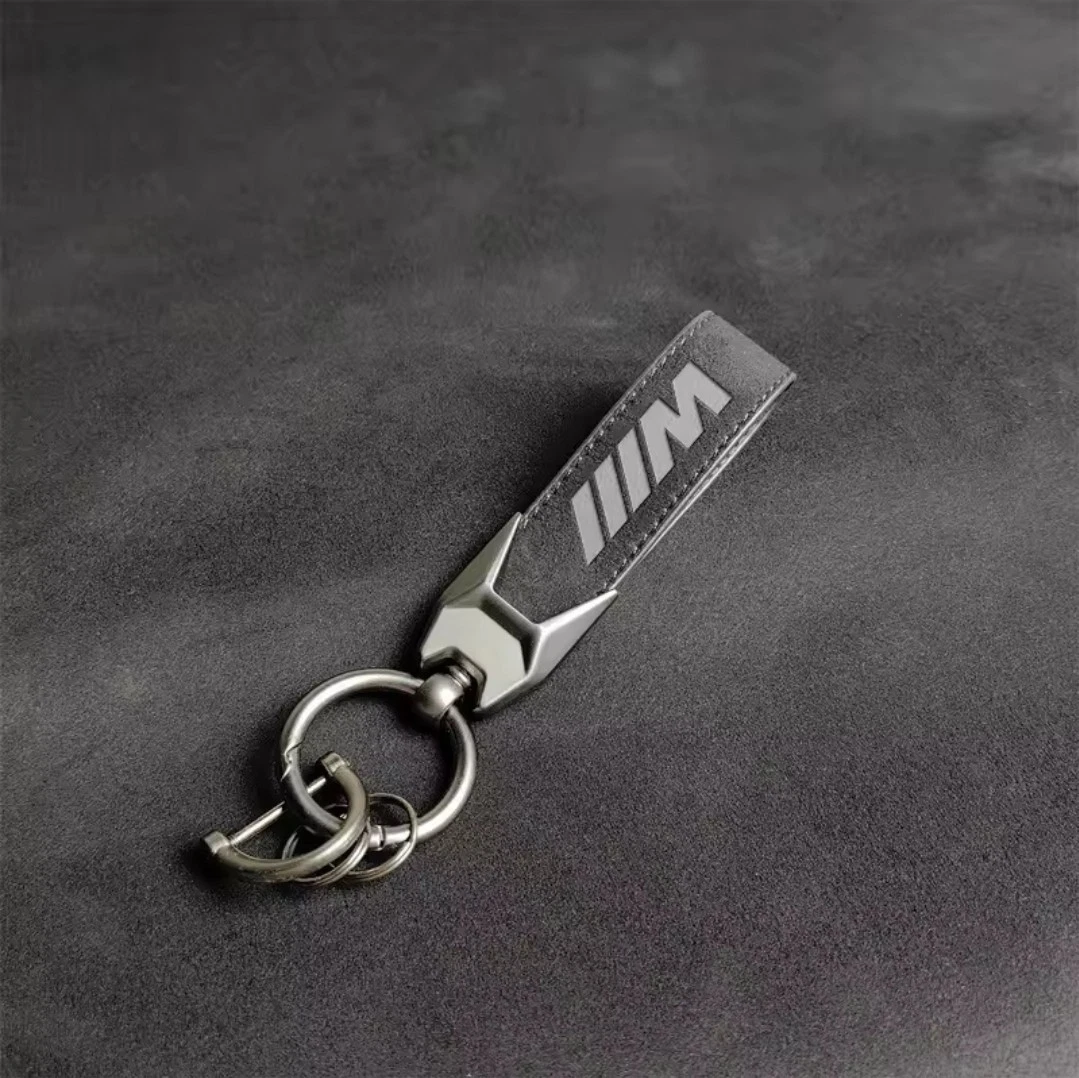 Llavero Para BMW M Performance E90 E60 E46 - Cuero Negro - Accesorio Personalizado Regalo Conductor