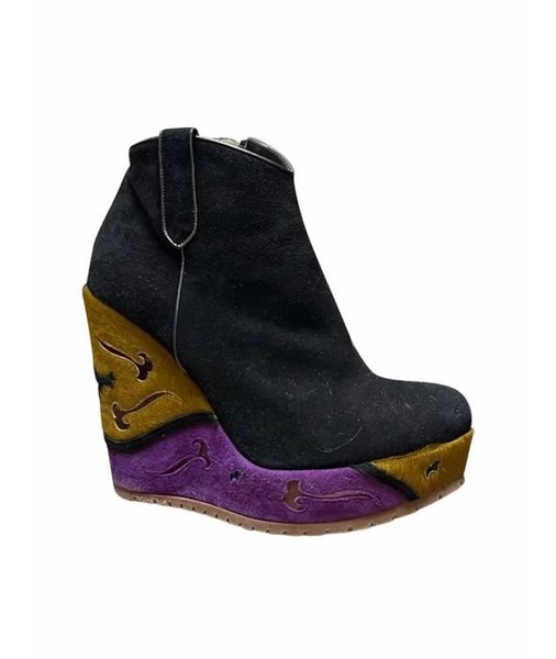 Women Etro Ankle Boots Navy Suede 39