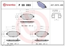 BREMBO Bremsbeläge Satz Vorne für OPEL Karl (C16) für VAUXHALL Viva (C16) P 59