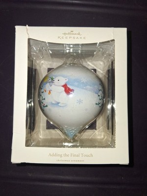 Hallmark Keepsake Christmas Ornament Adding the Final Touch Polar Bear Glass