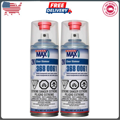 USC Spray Max 2k High Gloss Clearcoat Aerosol 2 PACK Bottle 2Component Clearcoat