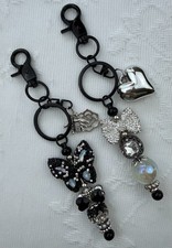 Hand made beaded key chain/Bag charm Bling. Butterfly. Gifts. Basket filler.