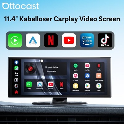 OTTOCAST ScreenFlow 11.4'' Display YouTube Netflix Wireless CarPlay Android Auto