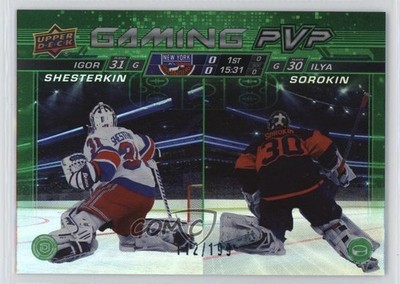 2024 Upper Deck Series 1 Gaming PVP Green /199 Igor Shesterkin Ilya Sorokin 0q5