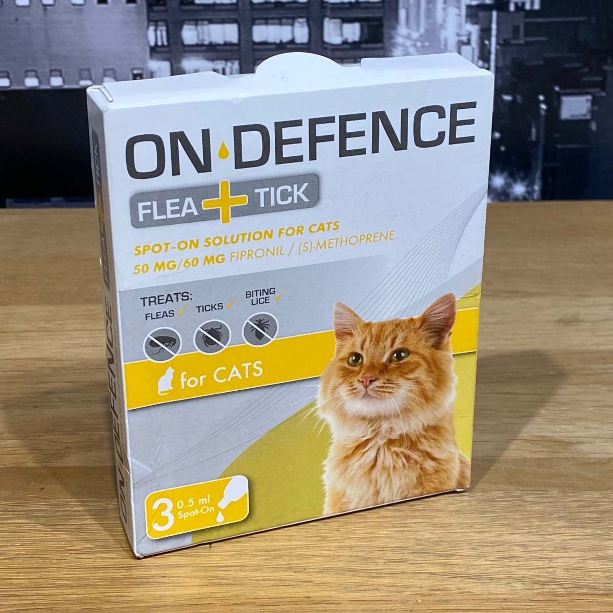On Defence Flea and Tick Spot-on Solution Cats (1kg and over) 3 × 0.5ml Pipettes