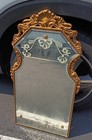 Stunning Antique Hollywood Recency Rococo Cut Glass Mirror on Gesso Wood Frame — photo 1