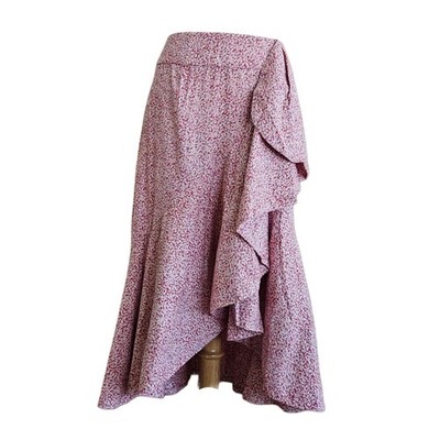 Midirock Petersyn rosa klein Blumenmuster Lagenlook