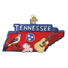 Old World Christmas Glass Ornament, State of Tennessee (With OWC Gift Box)