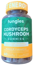 Fungies Cordyceps Mushroom Gummies Mango & Pineapple 60 ct EXP 8/26