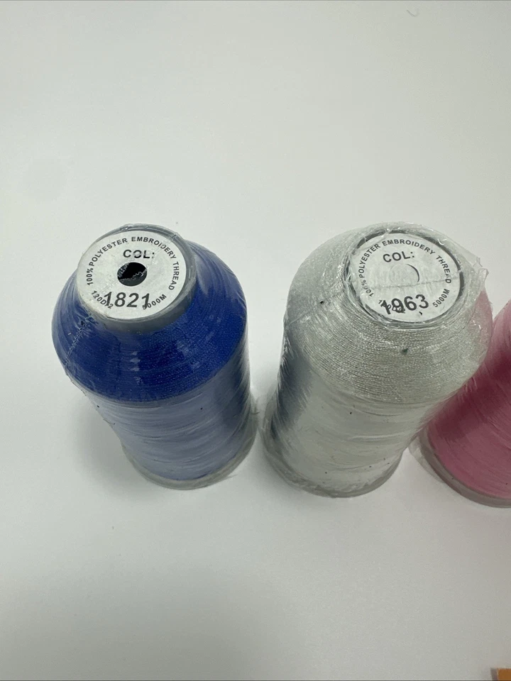Polyester Embroidery Machine Thread Huge 5000M Value 6 Pack Mixed Colors NEW - Image 2 of 4