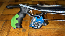 Carbon Fiber Speargun with Carbon Reel, Line Spear Shaft with Rob Allen rubber