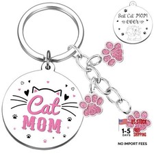 Cat Mom Gifts Keychain for Women - Cute Cat Lover Christmas Gift for Women
