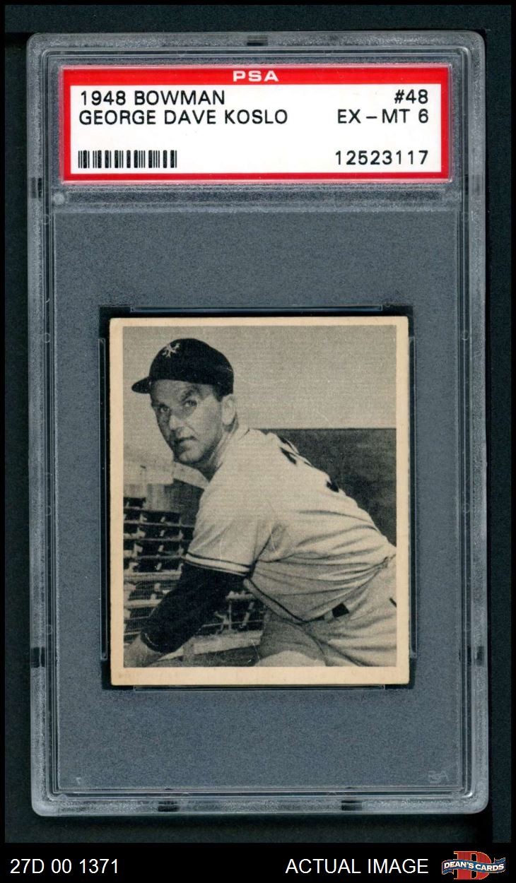 1948 Bowman #48 George Dave Koslo Giants SHORT-PRINT RC PSA 6 - EX/MT