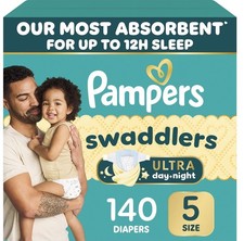 Pampers Swaddlers Ultra Day Night Disposable Diapers Size 5 140 Count Baby Care