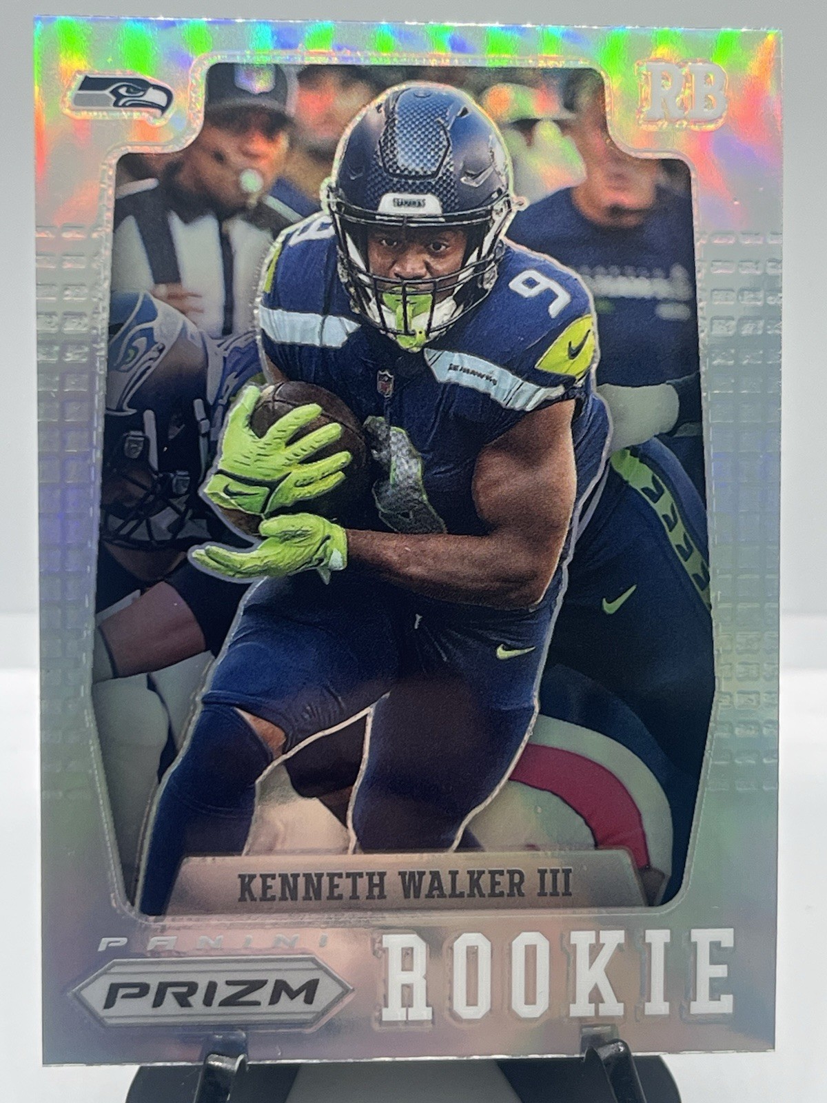 Kenneth Walker III 2022 Panini Prizm #PFR-10 Prizm Flashback Rookie Silver Prizm