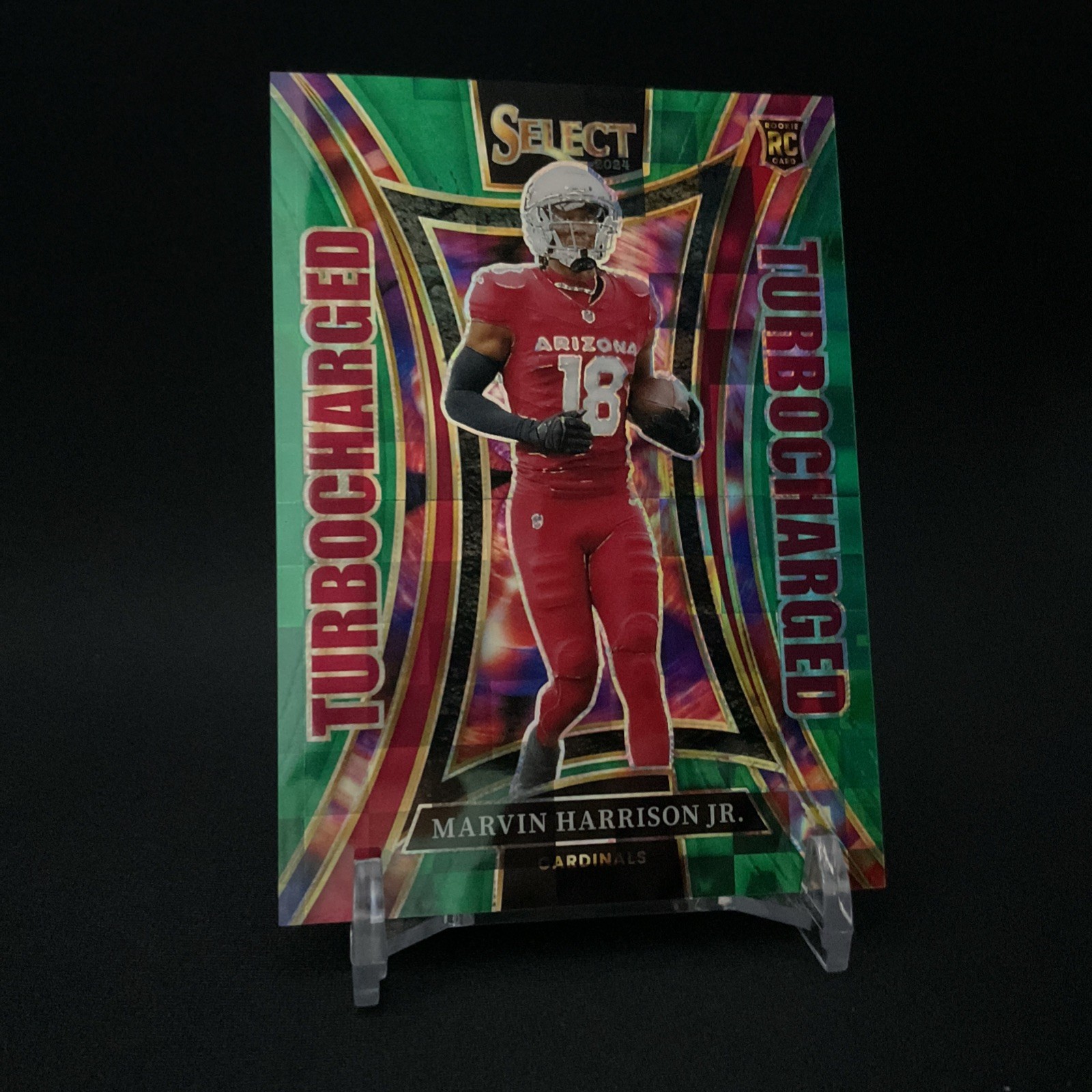 2024 Panini Select Marvin Harrison Jr. Turbocharged Green Prizm 2/5 Cardinals