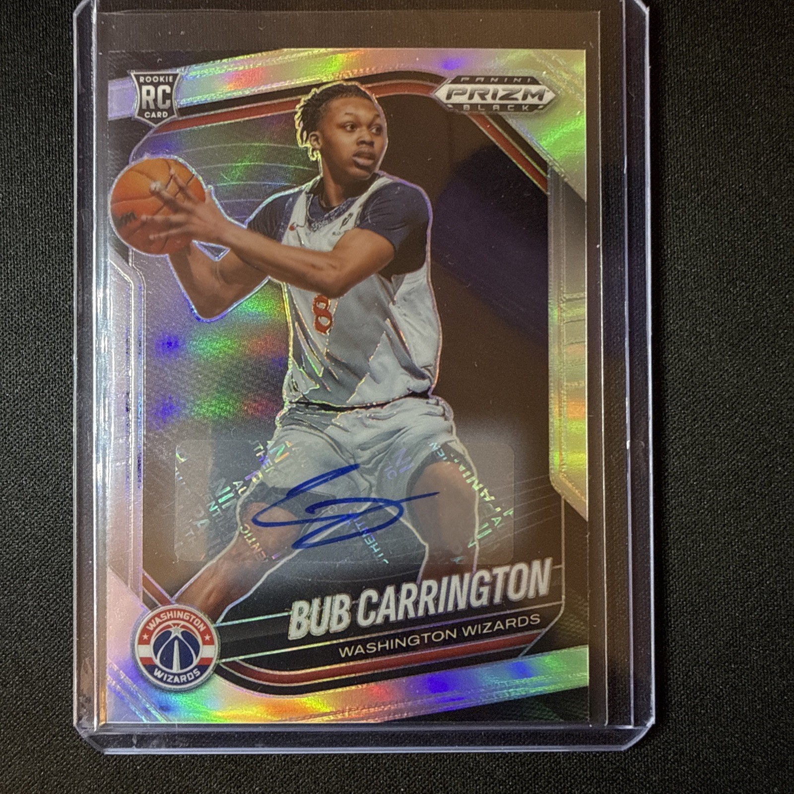 2024-25 Panini Prizm Black - Bub Carrington, #92 Silver Prizm...