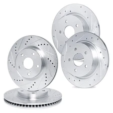 For Honda Civic 12 R1 Concepts Drilled & Slotted Front & Rear Brake Rotor Set