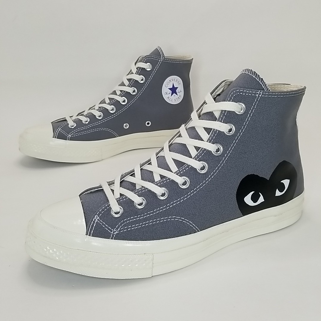 Converse All-Star 70 Hi Comme des Garcons PLAY Gray Sneakers Sz Men 10/Women 12 