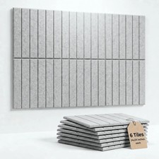 Deco 100x Linea Acoustic Wall Panels 24x24 Arctic Gray Recycled Soundproof Decor