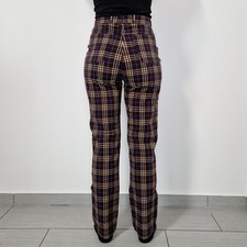 Hose High Waist Zerres Gr 38 M Lang Braun Kariert Vintage Karo Stretchhose