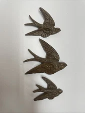 Burwood Swallows Birds in Flight Hanging Plaques Vintage Set of 3 USA 1980's