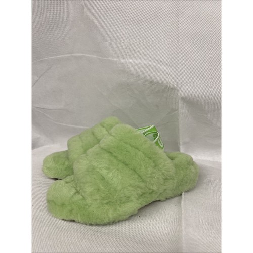 NEUF TAILLE 5 UGG femme peluche ouais slide fourrure de mouton 1095119 dans logo sandale pomme - Photo 6 sur 10