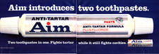 Aim Toothpaste Anti Tartar Fights Cavities Double Page Vintage Print Ad 1987