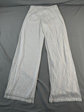 Forever 21 White Sequin Wide Leg Pants Womens Large