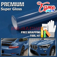 ESSMO PET Super Gloss Neptune Blue Car Vehicle Vinyl Wrap Decal Sheet Like Paint