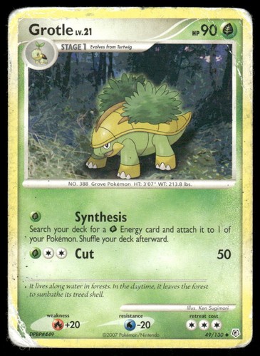 Pokemon Tcg Grotle #49 Pokemon Diamond & Pearl HP