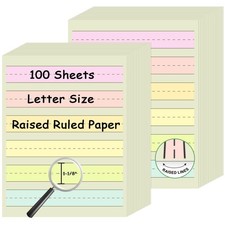 Handwriting Paper Kindergarten Wide Ruled 1-1/8  Raised Lined Paper Primary W...