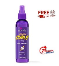 Aussie Miracle Curls Curl Refresher Spray for Frizzy Hair Coconut Jojoba 5.7 oz