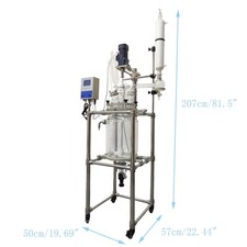 20L Jacketed Reactor 110V Double-Layer Glass Reactor for Reaction Distillation