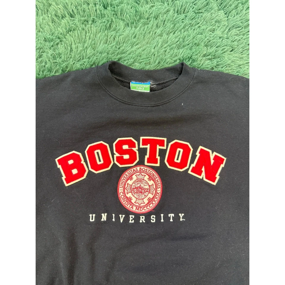 University of Boston Black | Red Pullover Sweatshirt Sz Small Y2K Unisex - Image 2 of 4
