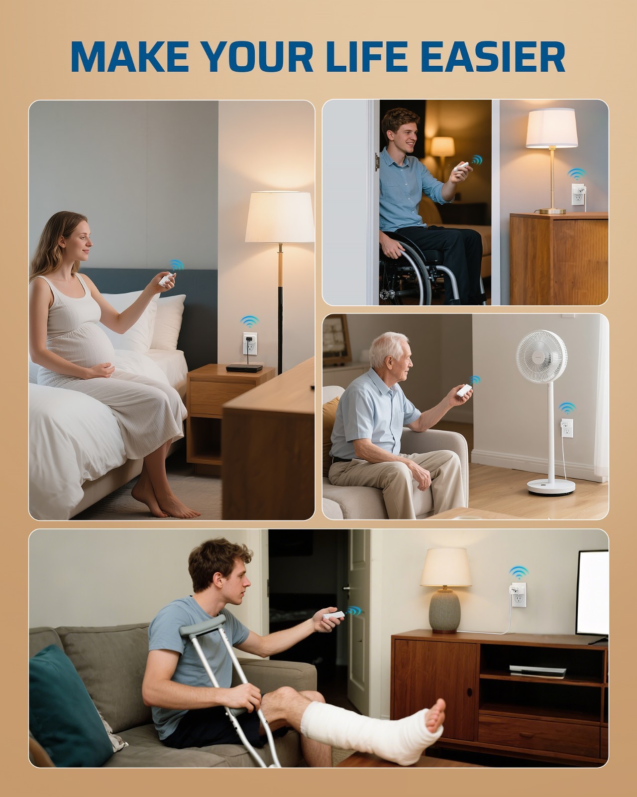 DEWENWILS Remote Control Outlet, Magnetic Wireless Light Switch, No Wiring