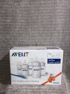 Philips Avent Airflex 5 Baby Bottles Pacifiers Brush Newborn Starter Set 9oz 4oz
