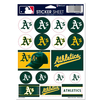 Oakland/Las Vegas Athletics Vinyl Die-Cut Sticker Set / Decal Sheet *Wincraft