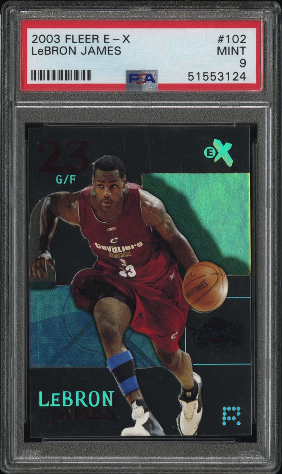 2003 FLEER E-X #102 LEBRON JAMES LOW POPULATION PSA 9