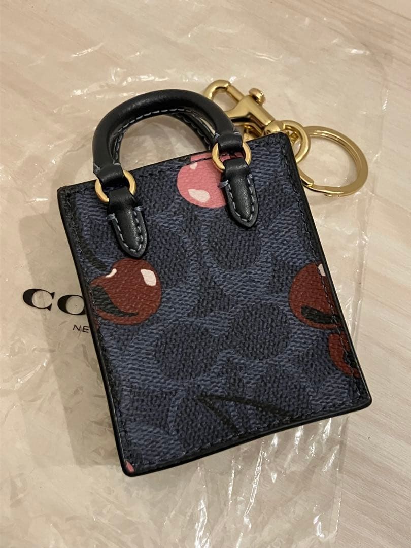 COACH cherry pattern mini bag type key ring charm - image 4