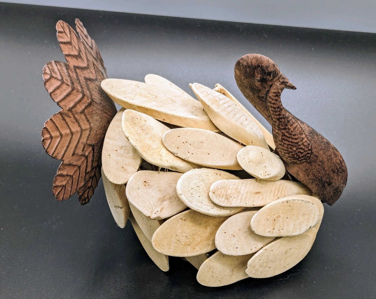 Wood & Metal Turkey 7" Thanksgiving Decor Rustic Country Centerpiece Tabletop