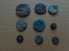 Roman coins uncleaned some with bronze disease - 9 coins (ab)