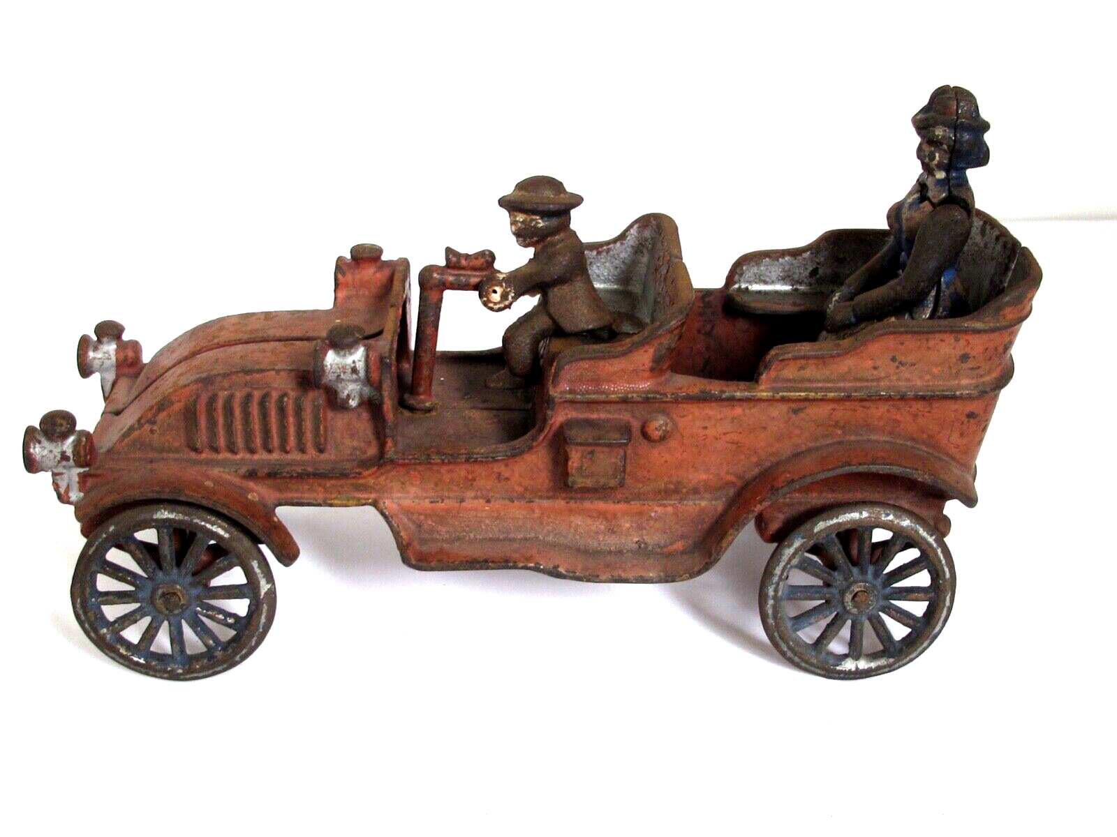 Antique Cast Iron Open Touring Toy Car, Driver & Passenger Jones & Bixler c.1915 eBay