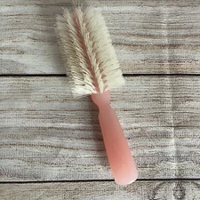Rare Vintage Jewelite Invigorator Cresent Brush White Bristles Pink