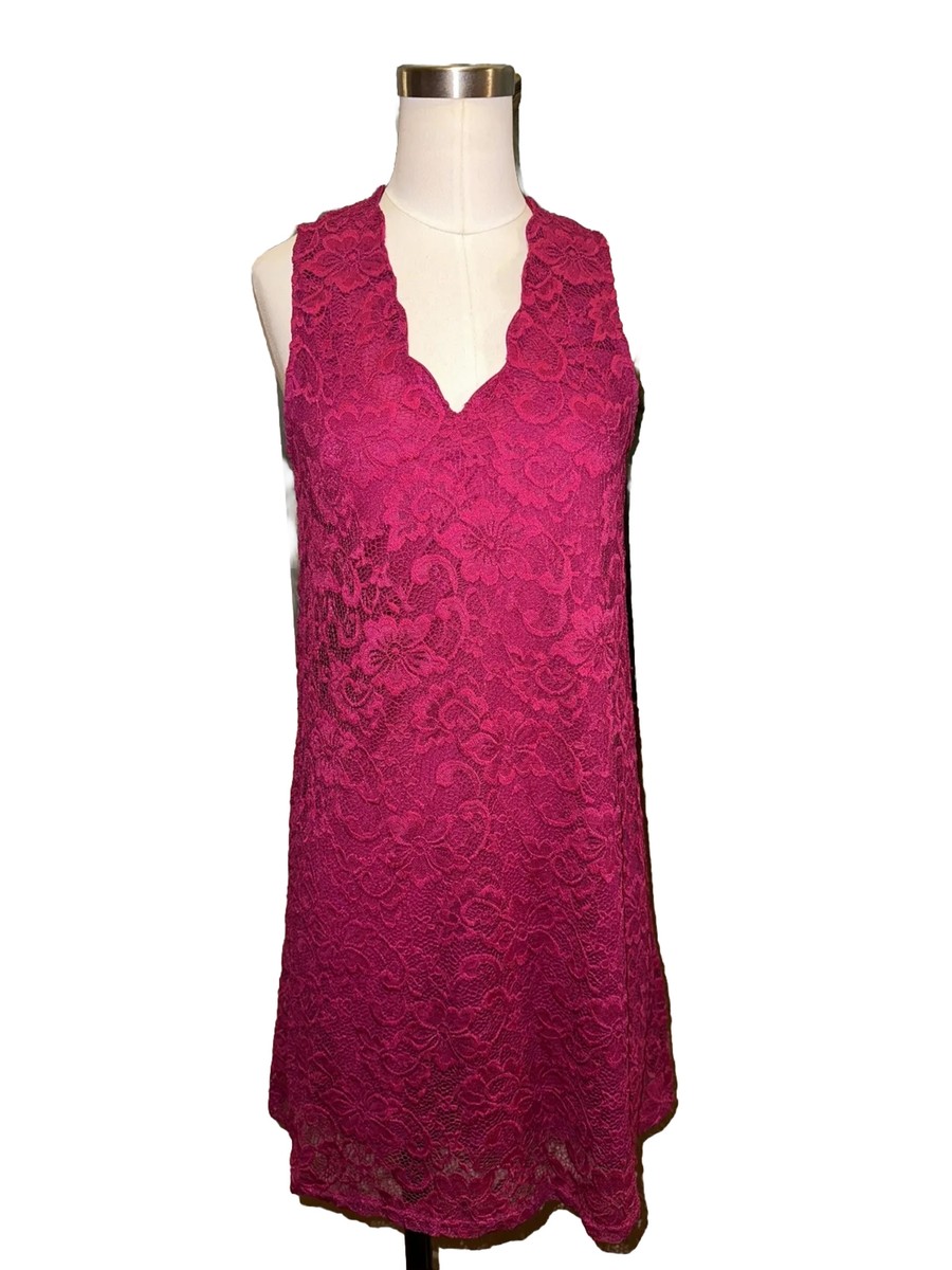 Francesca's Collection Fuchsia Lace Mini Dress S Francesca's Collection Fuchsia Lace Mini Dress S