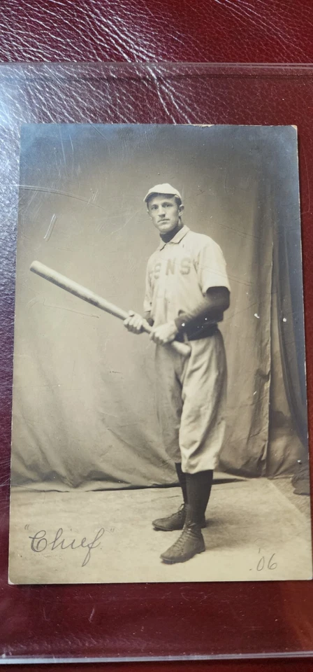 Super Rare Vintage Baseball Postcard - Signed "Chief" Please Read  - Image 2 of 4