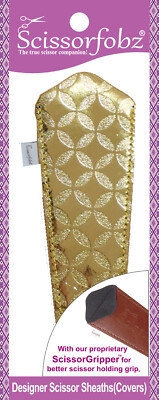 SCISSORFOBZ Designer Scissors Sheath Cover Single large Diamond Metallic Gold