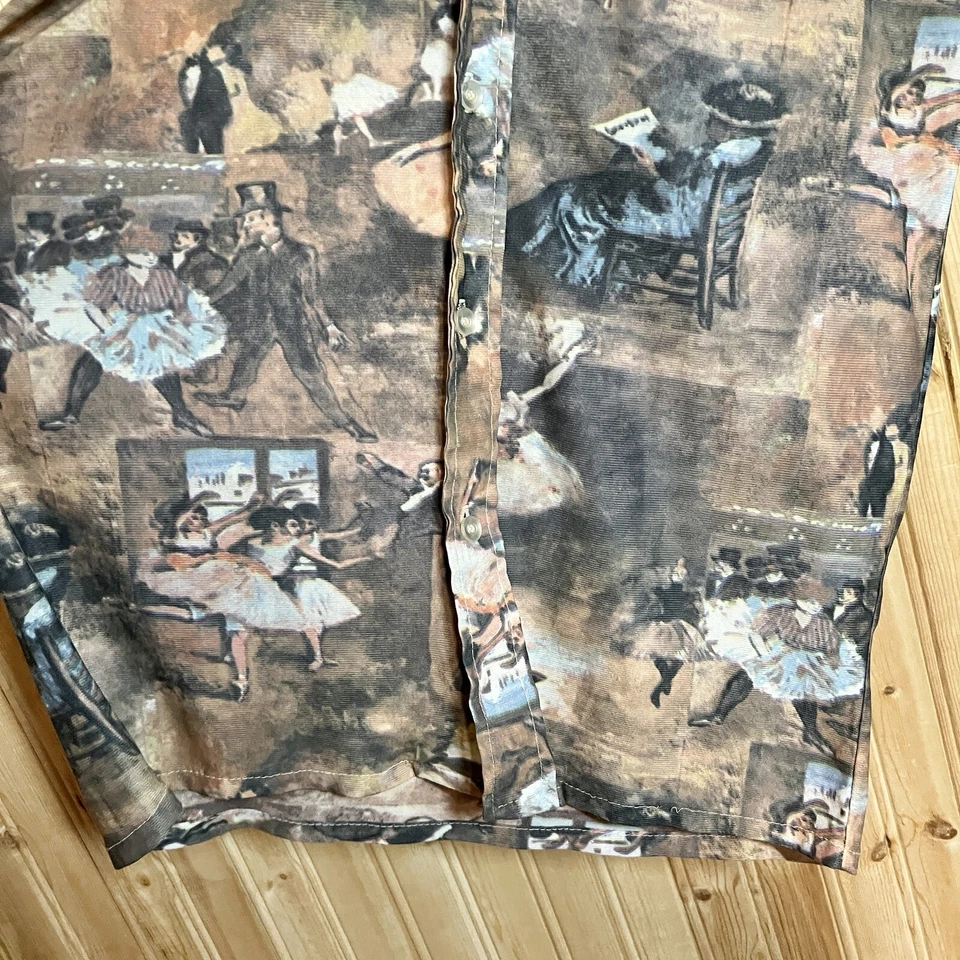 Camisa De Colección Disco Revenge Abotonada AOP Imagen Estampada Delgada Transparente Elástica Talla M Foto 3 de 4