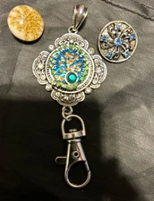 SNAP JEWELRY ROUND BADGE PENDANT NECKLACE 3 20MM CHARM FITS GINGER SNAPS JEWELRY